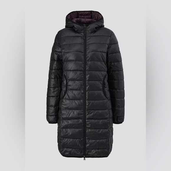 s.Oliver Womens Medium Quilted coat with a pouch - black NWOT - Picture 3 of 10